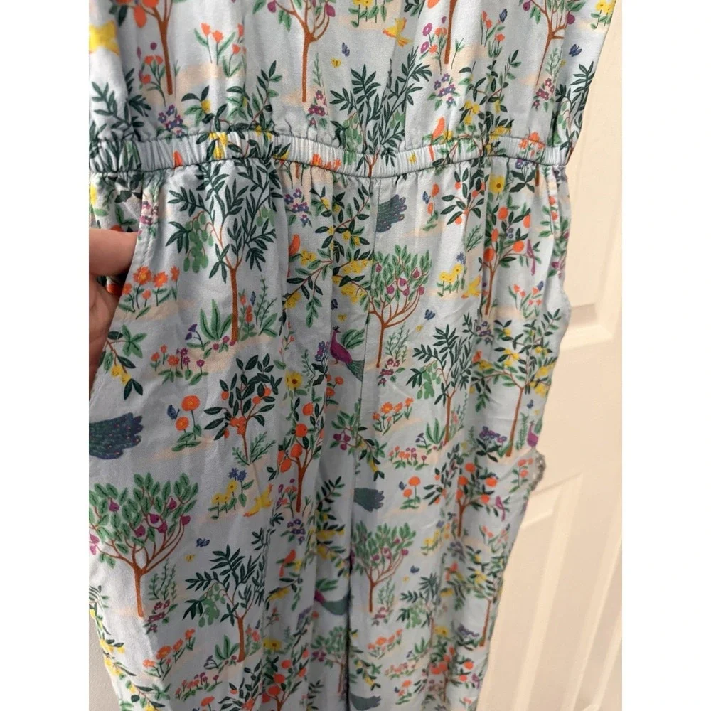 Johnnie B Girls Jumpsuit Sz 13-14 Years Aviary Peacock Scene Spring Floral